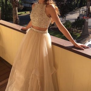 Two piece champagne prom dress!! MAKE AN OFFER!